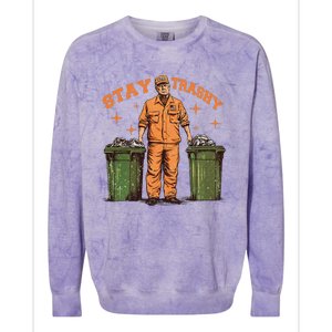 Cool Donald Trump As Garbage Collector Stay TrashyTrump 47rt Colorblast Crewneck Sweatshirt