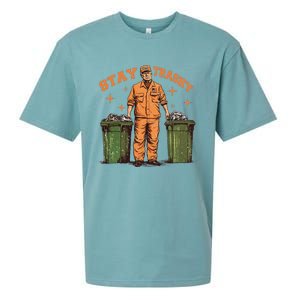 Cool Donald Trump As Garbage Collector Stay TrashyTrump 47rt Sueded Cloud Jersey T-Shirt