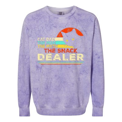 Cat Dad The Man The Myth The Snack Dealer Colorblast Crewneck Sweatshirt