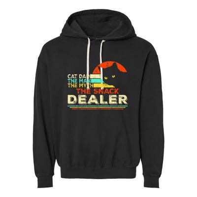 Cat Dad The Man The Myth The Snack Dealer Garment-Dyed Fleece Hoodie