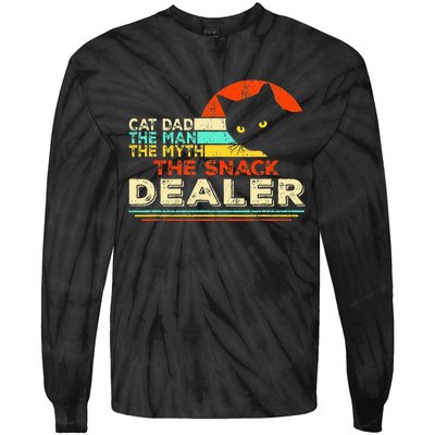 Cat Dad The Man The Myth The Snack Dealer Tie-Dye Long Sleeve Shirt