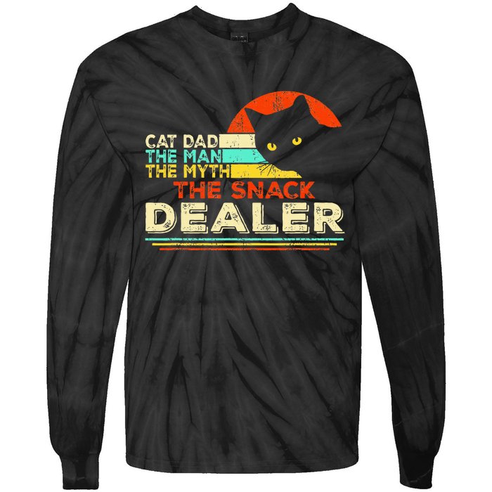 Cat Dad The Man The Myth The Snack Dealer Tie-Dye Long Sleeve Shirt