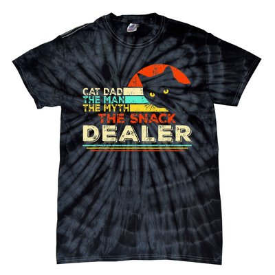 Cat Dad The Man The Myth The Snack Dealer Tie-Dye T-Shirt