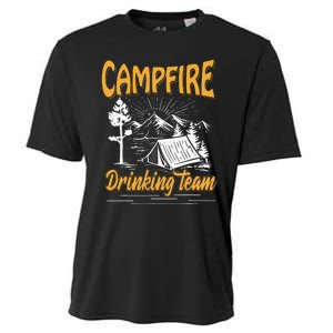 Campfire Drinking Team Camping Lover Scout Camper Cooling Performance Crew T-Shirt