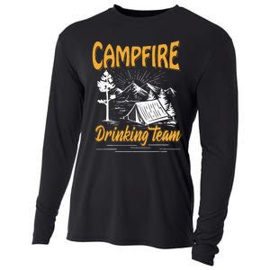 Campfire Drinking Team Camping Lover Scout Camper Cooling Performance Long Sleeve Crew