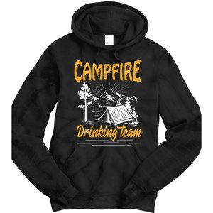 Campfire Drinking Team Camping Lover Scout Camper Tie Dye Hoodie