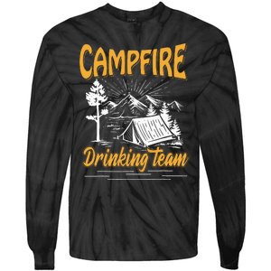 Campfire Drinking Team Camping Lover Scout Camper Tie-Dye Long Sleeve Shirt