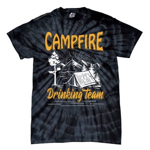 Campfire Drinking Team Camping Lover Scout Camper Tie-Dye T-Shirt