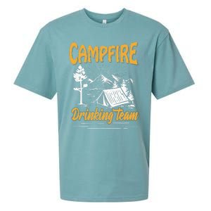 Campfire Drinking Team Camping Lover Scout Camper Sueded Cloud Jersey T-Shirt