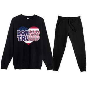 Cool Donald Trump Heart Election 2024 Premium Crewneck Sweatsuit Set