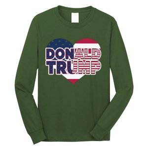 Cool Donald Trump Heart Election 2024 Long Sleeve Shirt