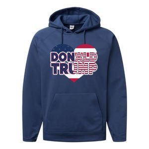 Cool Donald Trump Heart Election 2024 Performance Fleece Hoodie