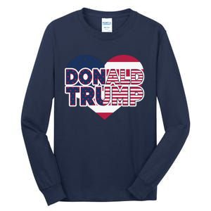 Cool Donald Trump Heart Election 2024 Tall Long Sleeve T-Shirt