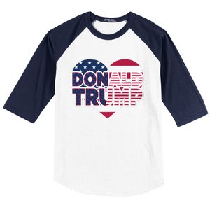 Cool Donald Trump Heart Election 2024 Baseball Sleeve Shirt