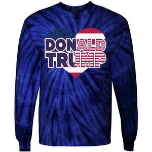 Cool Donald Trump Heart Election 2024 Tie-Dye Long Sleeve Shirt