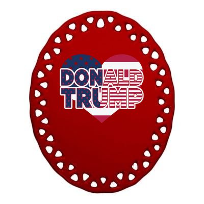 Cool Donald Trump Heart Election 2024 Ceramic Oval Ornament