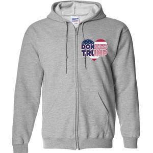 Cool Donald Trump Heart Election 2024 Full Zip Hoodie