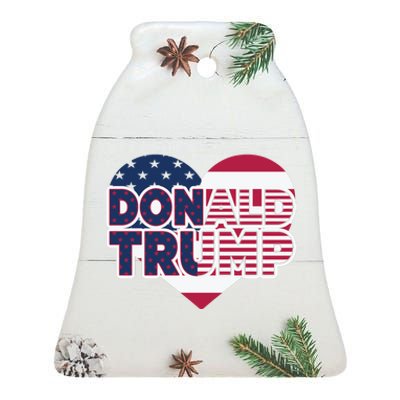 Cool Donald Trump Heart Election 2024 Ceramic Bell Ornament