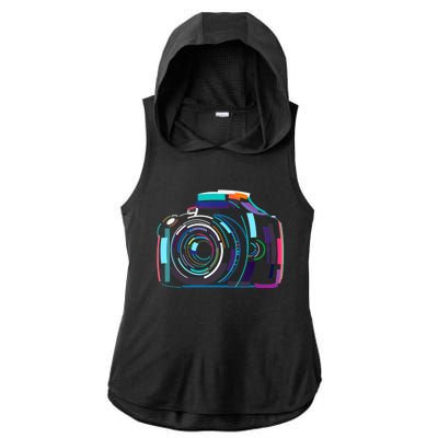 Cameras Don't Take Photos Photographers Do Photography Lover Ladies PosiCharge Tri-Blend Wicking Draft Hoodie Tank