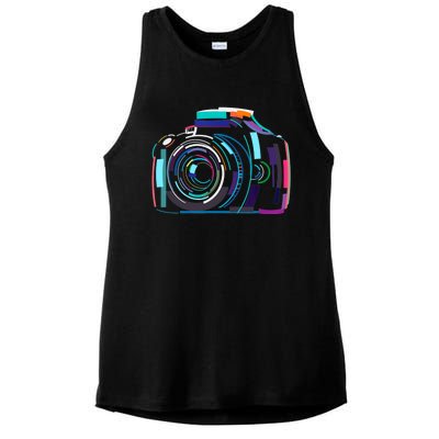 Cameras Don't Take Photos Photographers Do Photography Lover Ladies PosiCharge Tri-Blend Wicking Tank