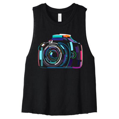 Cameras Don't Take Photos Photographers Do Photography Lover Women's Racerback Cropped Tank