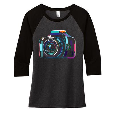 Cameras Don't Take Photos Photographers Do Photography Lover Women's Tri-Blend 3/4-Sleeve Raglan Shirt