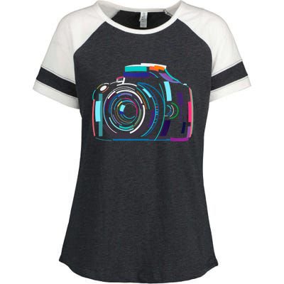 Cameras Don't Take Photos Photographers Do Photography Lover Enza Ladies Jersey Colorblock Tee