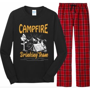 Campfire Drinking Team Camping funny holiday Long Sleeve Pajama Set