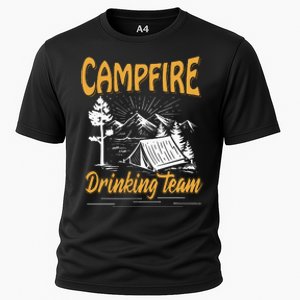 Campfire Drinking Team Camping Lover Scout Camper Cooling Performance Crew T-Shirt