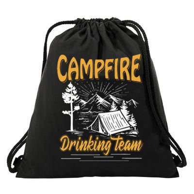 Campfire Drinking Team Camping Lover Scout Camper Drawstring Bag