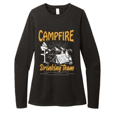 Campfire Drinking Team Camping Lover Scout Camper Womens CVC Long Sleeve Shirt