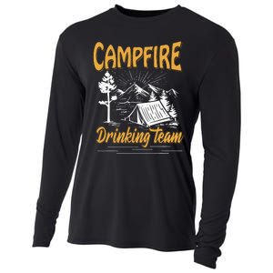 Campfire Drinking Team Camping Lover Scout Camper Cooling Performance Long Sleeve Crew