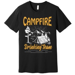 Campfire Drinking Team Camping Lover Scout Camper Premium T-Shirt