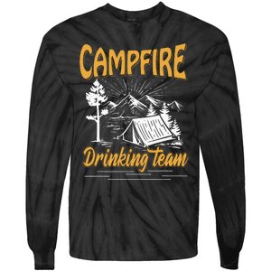 Campfire Drinking Team Camping Lover Scout Camper Tie-Dye Long Sleeve Shirt