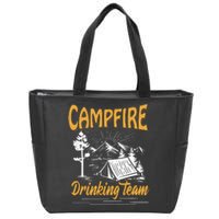 Campfire Drinking Team Camping Lover Scout Camper Zip Tote Bag