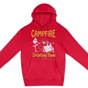 Campfire Drinking Team Camping Lover Scout Camper Premium Pullover Hoodie