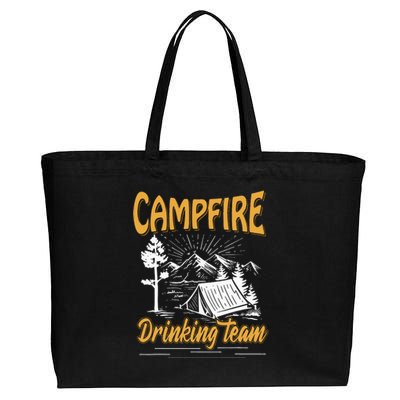 Campfire Drinking Team Camping Lover Scout Camper Cotton Canvas Jumbo Tote