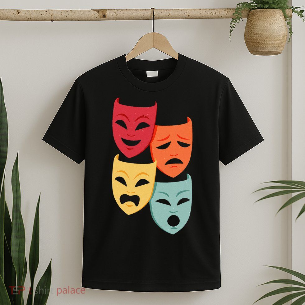 Colorful Drama Theater Comedy Tragedy Masks Actor Novelty T-Shirt