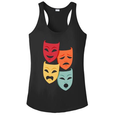 Colorful Drama Theater Comedy Tragedy Masks Actor Novelty Ladies PosiCharge Competitor Racerback Tank