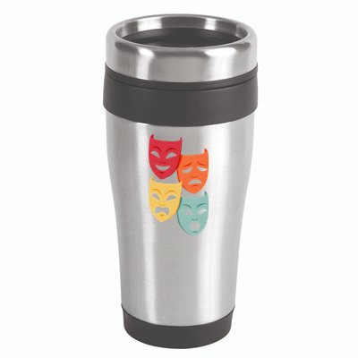 Colorful Drama Theater Comedy Tragedy Masks Actor Novelty 16oz Travel Tumbler