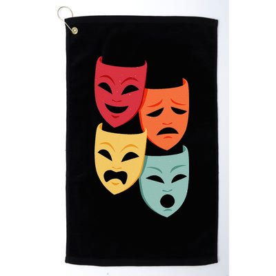 Colorful Drama Theater Comedy Tragedy Masks Actor Novelty Golf Towel