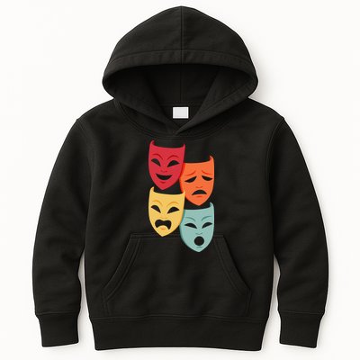 Colorful Drama Theater Comedy Tragedy Masks Actor Novelty Kids Hoodie