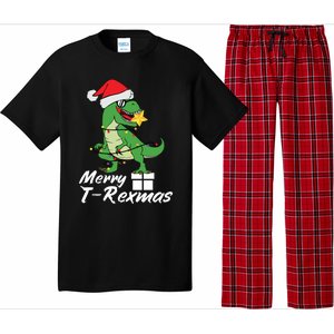 Christmas Dinosaur Tree Rex Merry Trexmas Gift Pajama Set