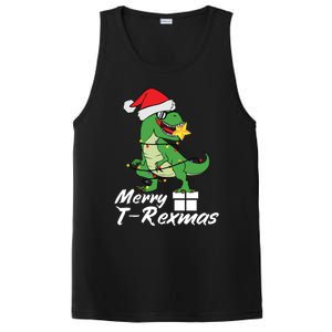 Christmas Dinosaur Tree Rex Merry Trexmas Gift PosiCharge Competitor Tank