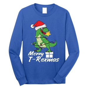 Christmas Dinosaur Tree Rex Merry Trexmas Gift Long Sleeve Shirt