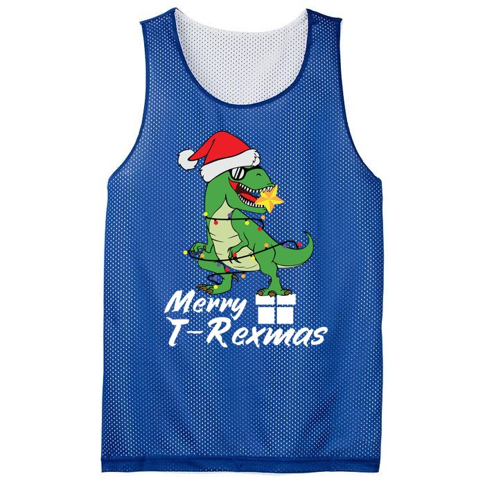 Christmas Dinosaur Tree Rex Merry Trexmas Gift Mesh Reversible Basketball Jersey Tank