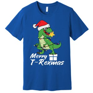 Christmas Dinosaur Tree Rex Merry Trexmas Gift Premium T-Shirt