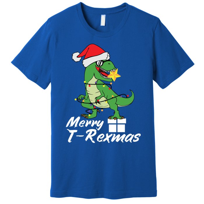 Christmas Dinosaur Tree Rex Merry Trexmas Gift Premium T-Shirt