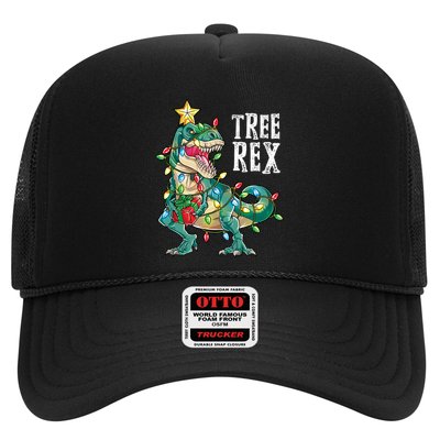 Christmas Dinosaur Tree Rex Pajamas Xmas Lights Gift Trucker Hat
