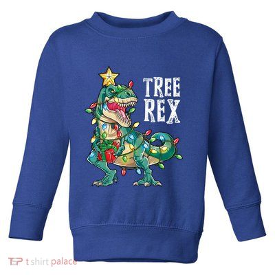 Christmas Dinosaur Tree Rex Pajamas Xmas Lights Gift Toddler Sweatshirt